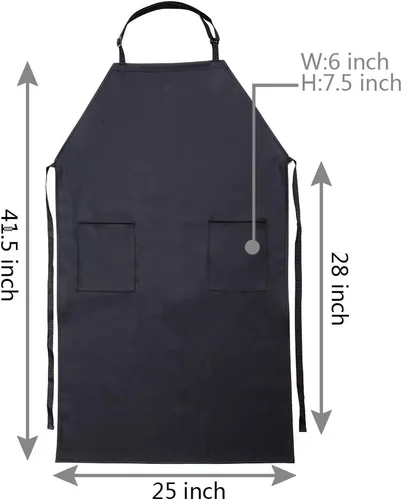 Vista 4 de Delantal de goma y vinilo VWELL de 41.5'' impermeable para hombres y mujeres, delantal para lavavajillas, delantal químico para trabajo