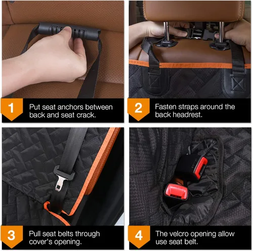 Vista 7 de Funda de asiento trasero resistente para camión, 100% impermeable y sin olor, protector de asiento de perro para F150 F250 Chevy Silverado Ram
