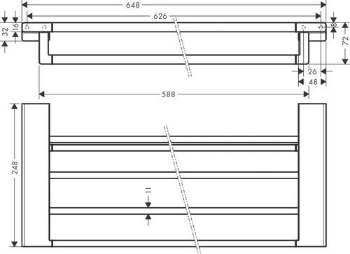 Vista 3 de Hansgrohe -Toallero con soporte de 26 pulgadas en cromo negro cepillado, 41751340