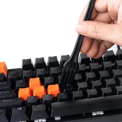 Vista 4 de Herramienta de extracción de teclas de acero inoxidable con 2 cepillos de limpieza de teclado para teclado mecánico