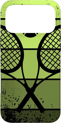 Vista 22 de Raqueta de jugador de tenis con cancha de pelota de tenis Vintage Retro Case para iPhone 17