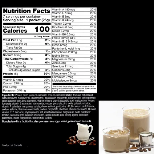 Vista 2 de ProtiWise Batido y pudín alto en proteínas 0.55 onzas de proteína, baja en grasa, baja en calorías, baja en azúcar Dieta KETO sin gluten