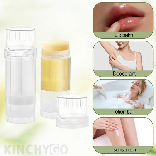 Vista 6 de 12 Pack 2oz Empty Deodorant Containers Transparent Twist Up Plastic Deodorant Tubes Empty Bottle Holder