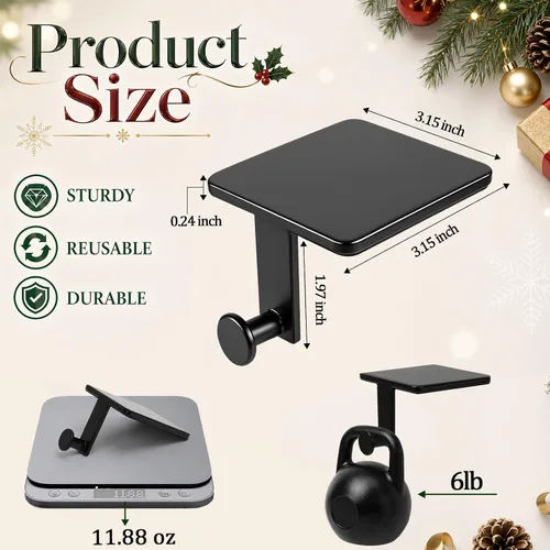 Vista 4 de Paquete de 4 soportes negros para calcetines de Navidad para manto, ganchos