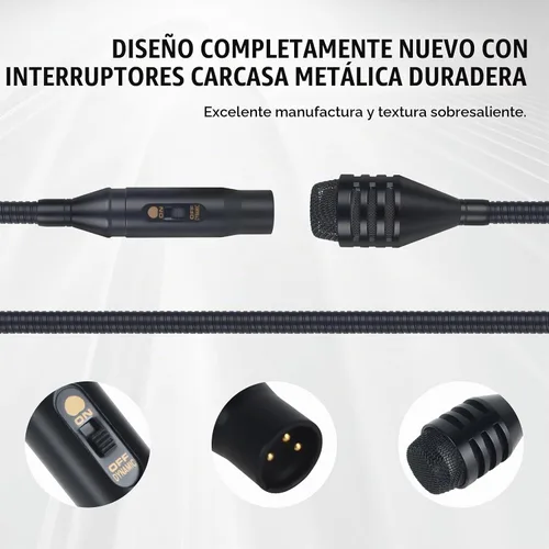 Vista 6 de D2 Flexible Profesional Dinámico Bob Barker Micrófono con conmutación para videoconferencia, canto, karaoke DJ mezclador de disco dedicado KTV Bar