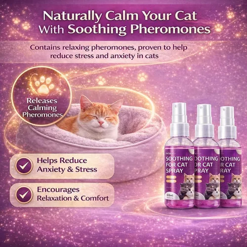 Vista 7 de Spray calmante para gatos, 15% F3 Spray de feromonas para gatos para ayudar a calmar durante el viaje y el estrés y reducir la pulverización