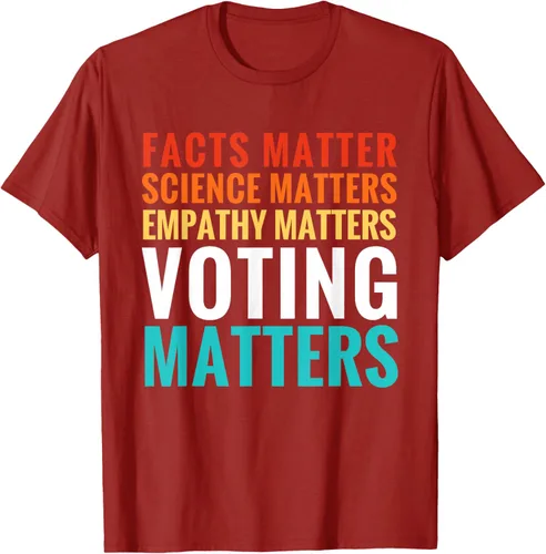 Vista 47 de Facts Matter Science Matters Voting Matters - Camiseta demócrata liberal, Negro, S