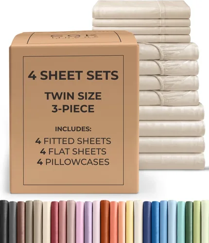 Vista 181 de Pack of 2, Twin Size 3 Piece Sheet Set - Breathable & Cooling - White