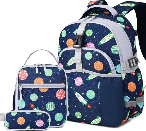 Vista 21 de Mochila infantil para niñas de 4 a 8 años, Blackorange-camión, Lindo