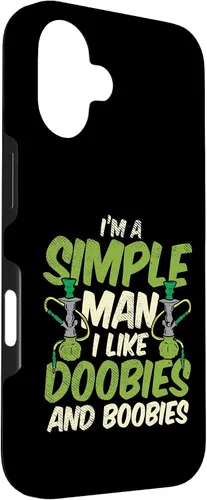 Vista 3 de iPhone 16 Simple Man Doobies Boobies Weed Cannabis 420 Stoner Men Estuche de regalo