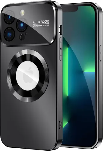 Vista 27 de MAKAVO Funda magnética para iPhone 12 Pro, compatible con MagSafe, protector de lente de cámara integrado, vista de logotipo, funda de teléfono a