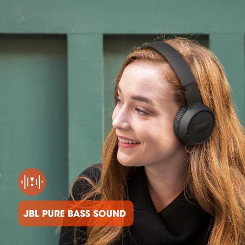 Vista 6 de JBL Tune 510BT: Auriculares inalámbricos Bluetooth sobre la oreja con sonido Purebass - con paño de limpieza - Negro