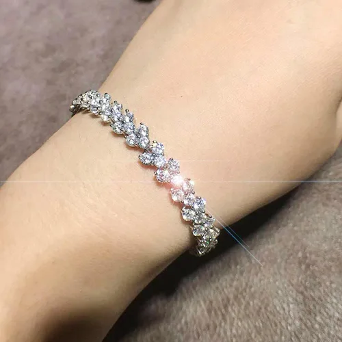 Vista 3 de Silver Tennis Bracelet, 18K Gold Plated AAAAA+ Cubic Zirconia Bracelet, Dainty Classic Fashion Jewelry for Women Girls