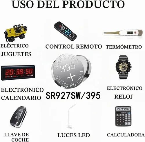 Vista 5 de SKOANBE Batería de reloj de celda de moneda con botón LR926 SR927SW 1.5V AG7 399 395 395A LR57 botón