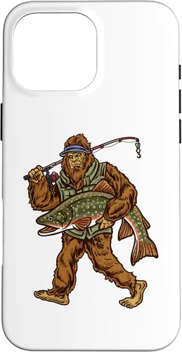 Vista 19 de iPhone 16 Brook Trout River Fishing Bigfoot Hunting Fishermen Case