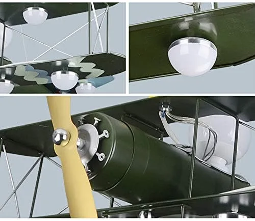 Vista 5 de LITFAD Lámpara colgante de avión LED, lámpara de techo para niños de 8