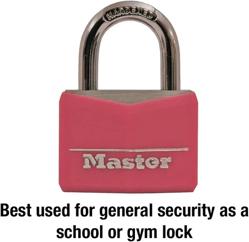 Vista 6 de Master Lock Cerradura de aluminio cubierta, cerradura de casillero con llave, cerradura de llave para exteriores, 1 paquete, 141DLF y candado