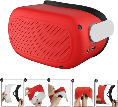 Vista 8 de Funda a prueba de polvo Carcasa protectora VR Accesorios Soft Fit para Oculus Quest 2 VR Gafas adecuadas para su equipo de realidad virtual