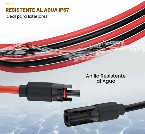 Vista 4 de BougeRV Cable de extensión solar 8AWG de 3 pies con conector hembra y macho con par adicional de conectores, kit de adaptador de panel solar