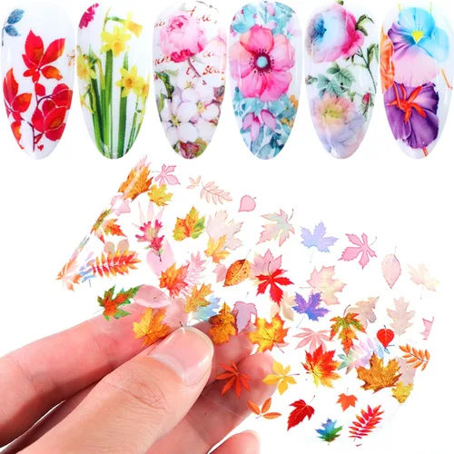 Vista 14 de Calcomanías de transferencia de papel de uñas de Navidad, 10 hojas de calcomanías de arte de uñas de Navidad, calcomanías de invierno, Papá Noel