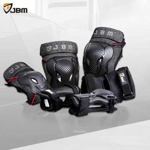 Vista 8 de JBM BMX Rodilleras y coderas con muñequeras, equipo protector. Conjunto para ciclismo, equitación, andar en bicicleta y varios deportes. Protección