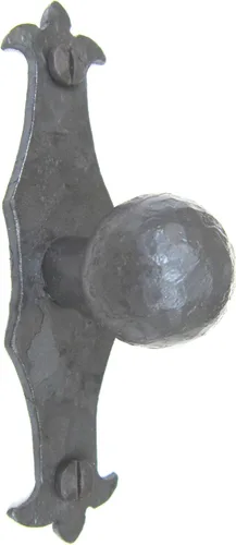 Vista 3 de Perilla de gabinete de hierro forjado delgado estilo español Fleur De Lis HK6 (negro)