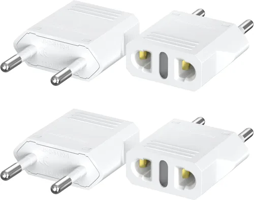Vista 23 de Travel Adapter, 8 Pack of US/CA to European Plug Adapter Travel Power Plug Universal Power Jack Wall Plug Converter (Black)