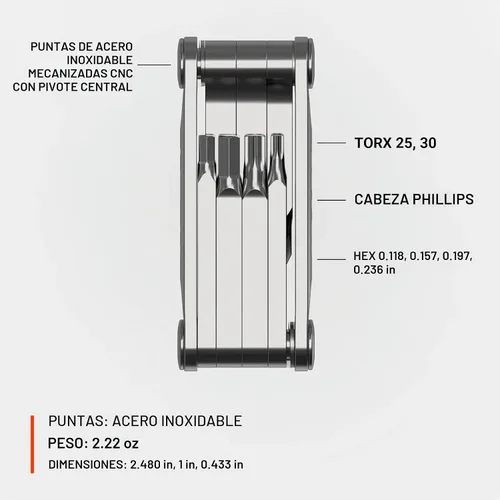 Vista 4 de LEZYNE SV PRO 7 Multiherramienta para bicicleta, placas laterales
