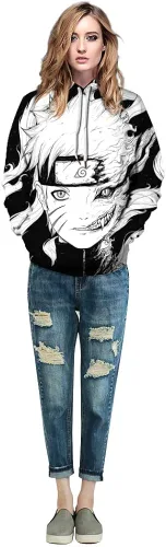 Vista 5 de BAIMORE Sudadera con capucha de anime japonés con estampado digital 3D