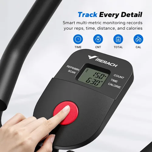 Vista 9 de MERACH Ab Machine, Adjustable Ab Trainer Machine, AB Workout Equipment for Home Gym, Independent Dual Tracks for Mountain Climber, Foldable for Home