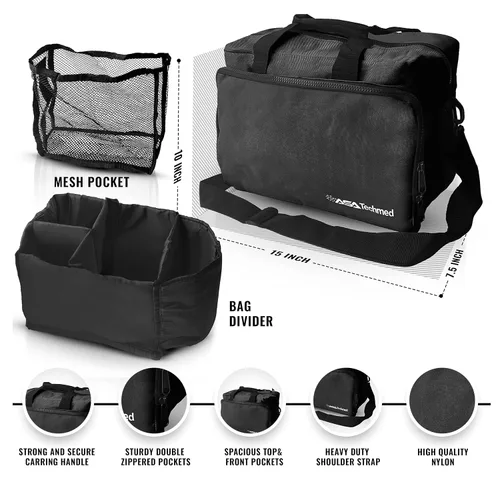 Vista 2 de ASA TECHMED Kit básico de enfermería para el trabajo, estetoscopio, monitor de presión arterial, otoscopio, diapasones y más. Kit médico de 18 Negro