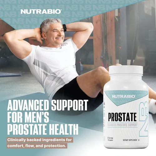 Vista 2 de NutraBio Próstata- Soporte avanzado para la función de la próstata- Defensa de la inflamación y soporte antioxidante- 90 cápsulas