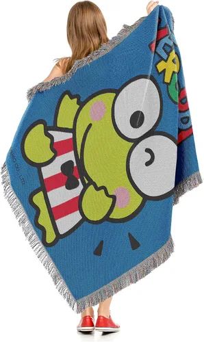 Vista 4 de Northwest Manta tejida para tapiz, 48 x 60 pulgadas, Keroppi Wave Keroppi