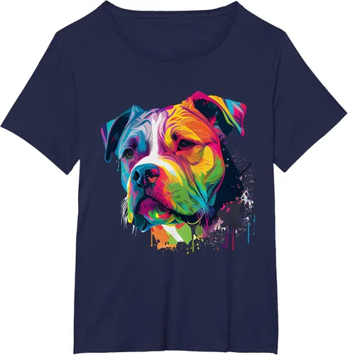 Vista 33 de Colorful American Bulldog American Bully Men Women T-Shirt Asphalt Grey