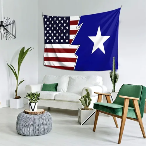 Vista 3 de LIFANGMI Ripped Style American And Bonnie Blue Flag Tapestry Wall Hanging 60x40 Inch Bedroom Living Room Dormitory Home Decoration Wall Tapestry