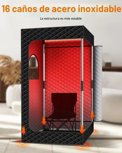 Vista 5 de KASUE Tienda de sauna de vapor portátil para el hogar, sauna infrarroja con vapor de 3 L, 9 niveles de temperatura y temporizador de 99 minutos, 5