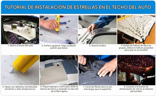 Vista 6 de ATOKEE Kit de Luces de Techo Estrellado Twinkle de 16W con 200 piezas, Fibra Óptica de Tamaño Compacto de 0.03 pulgadas 6.5 pies, Luces de Techo