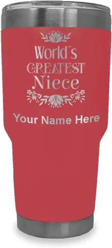 Vista 23 de LaserGram Vaso aislado al vacío de 20 onzas, con grabado personalizado incluido (negro)