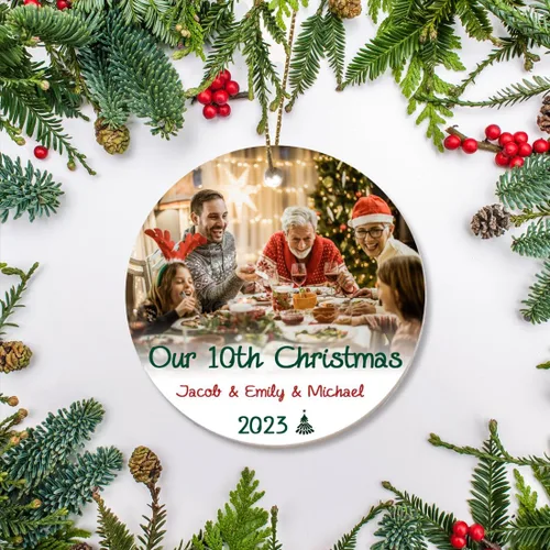 Vista 2 de Adorno de Navidad personalizado 2023, adorno de Navidad personalizado, adorno de mejor amigo, adornos con nombre personalizado, decoración
