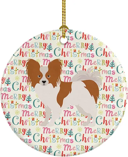 Vista 28 de Caroline's Treasures Abyssinian Sand Terrier - Adorno de cerámica para colgar en el árbol de Navidad, para el hogar, Navidad, fiestas, regalo, 3