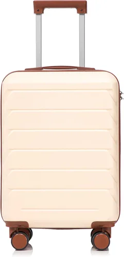 Vista 25 de GDFStudio Juego de equipaje de 3 piezas de 20/24/28 pulgadas, maleta giratoria de carcasa dura ABS con ruedas silenciosas de 360°, Beige, Moderno