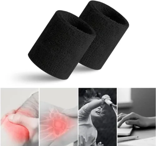 Vista 5 de Diademas Deportivas de Absorción de Sudor - Bandas para Muñecas, Absorción de Sudor para Hombres y Mujeres