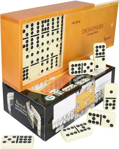 Vista 4 de Juego de dominó doble 9 – Juego de dominó para adultos y niños a partir de 8 años – Juego de dominó doble nueve, juegos de mesa clásicos – Juego
