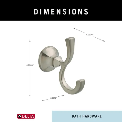 Vista 4 de Delta Faucet 76435-SS Ashlyn Towel Hook, Stainless (Pack of 3)