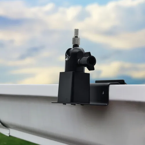 Vista 3 de Holicfun Soporte Universal de Panel Solar para Canalón para Paneles Solares Ring, Arlo, Eufy, Wyze, Reolink y Más (Negro) Fits Ring/Arlo/Eufy/Wyze