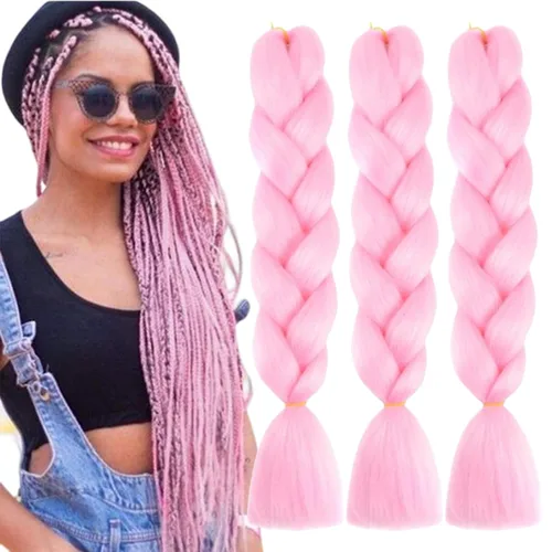 Vista 40 de Beige (613) Cabello trenzado 6 paquetes de extensiones de cabello sintético de 24 pulgadas, extensiones de cabello trenzado Jumbo Ombre trenzado
