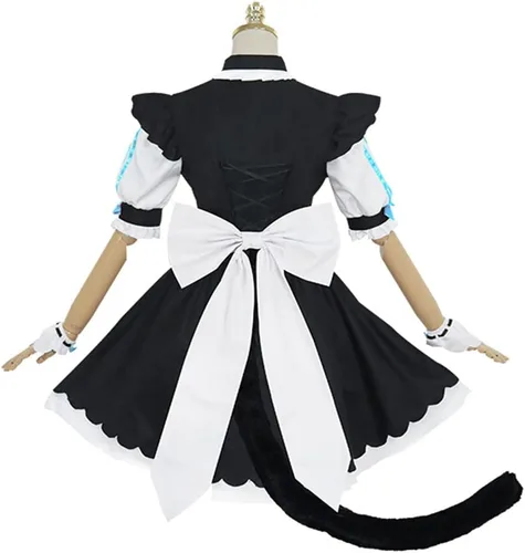 Vista 3 de Disfraz de cosplay de anime, vestido negro, conjunto completo de Halloween