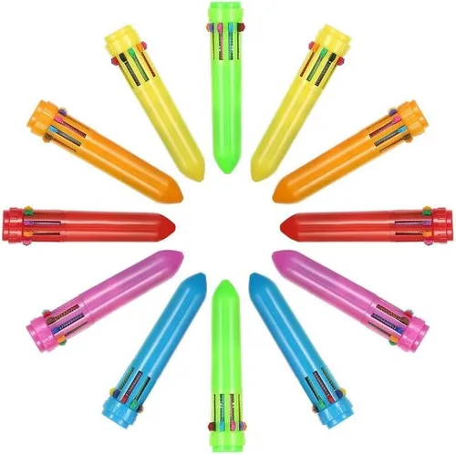 Vista 2 de Kaptin Paquete de 36 mini bolígrafos de plástico neón, bolígrafos retráctiles, bolígrafos multicolores, suministros escolares de oficina para niños