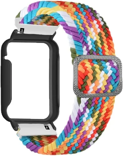Vista 3 de Correa de reloj compatible con Xiaomi Mi Band 7 Pro, correa de reloj deportiva de nailon suave transpirable, correa de reloj ajustable de tela
