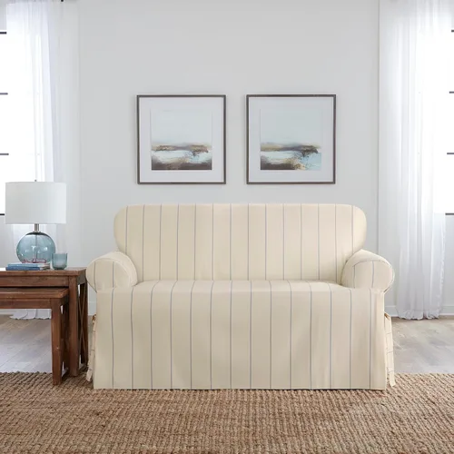 Vista 6 de SureFit Funda de cojín en T de algodón pesado para sillón de pato – Funda de una pieza, ajuste tejido relajado, 100% algodón, lavable a máquina